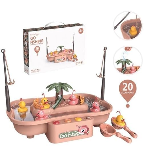 T-120 - GO Fishing Toy for Kids with 20 Accessories- Bath Time Water Play Game with Duck