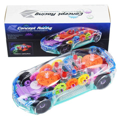 T-154 - Concept Musical and 3D Lights Kids Transparent Car, Toy for 2-5 Year Kids Baby Toy (Battery Included)