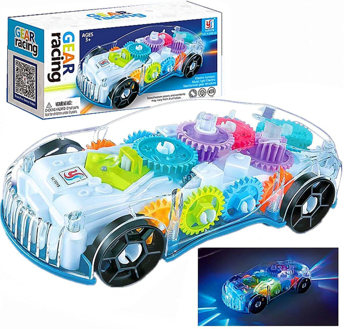 T-155 - Storio 3D Baby Car Toy with 360 Degree Rotation, Gear Simulation Mechanical Car with Sound Music & Light Toys for Kids Boys & Girls