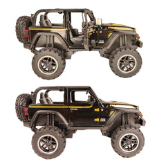 T-245 Jeep Wrangler Rubicon 1:24 Model Car Diecast Pull Back Toy Car with Sound and Light for Kids Boys Girls Black