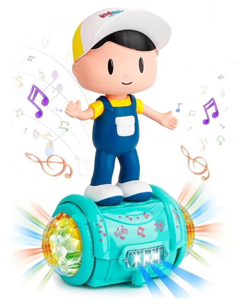 T-158 - Zest 4 Toyz Musical Toy Battery Operated 360 Degree Rotating Musical Dancing Boy 5D Light & Sound Toy with Bump & Go Action for Kids