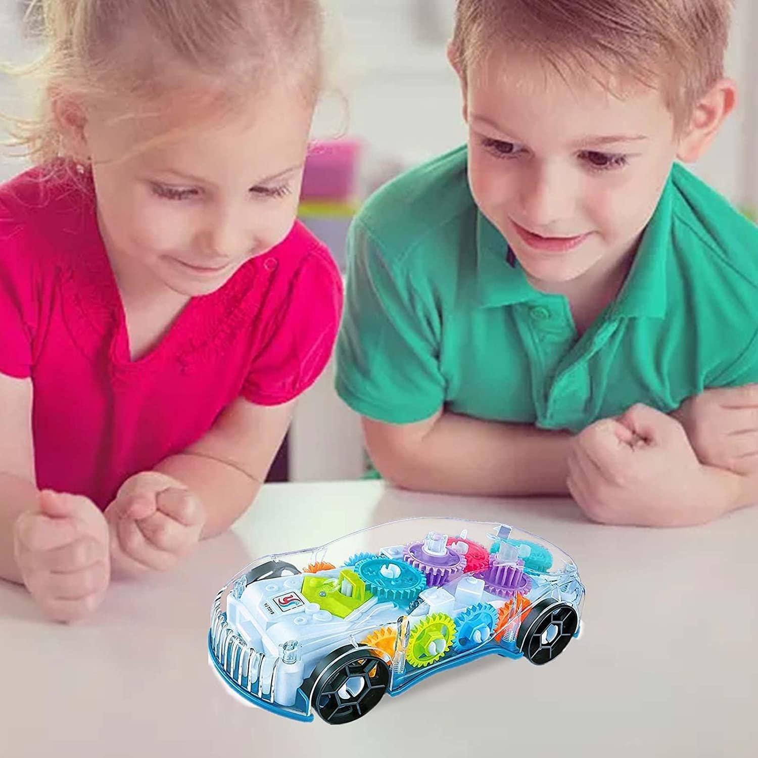 T-155 - Storio 3D Baby Car Toy with 360 Degree Rotation, Gear Simulation Mechanical Car with Sound Music & Light Toys for Kids Boys & Girls