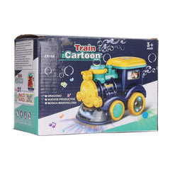 T-157 - Bubbles Locomotive Car, Sound Lights Battery Powered Endless Fun Portable Bubble Blowing Train for Garden for Kids (Dark Blue)