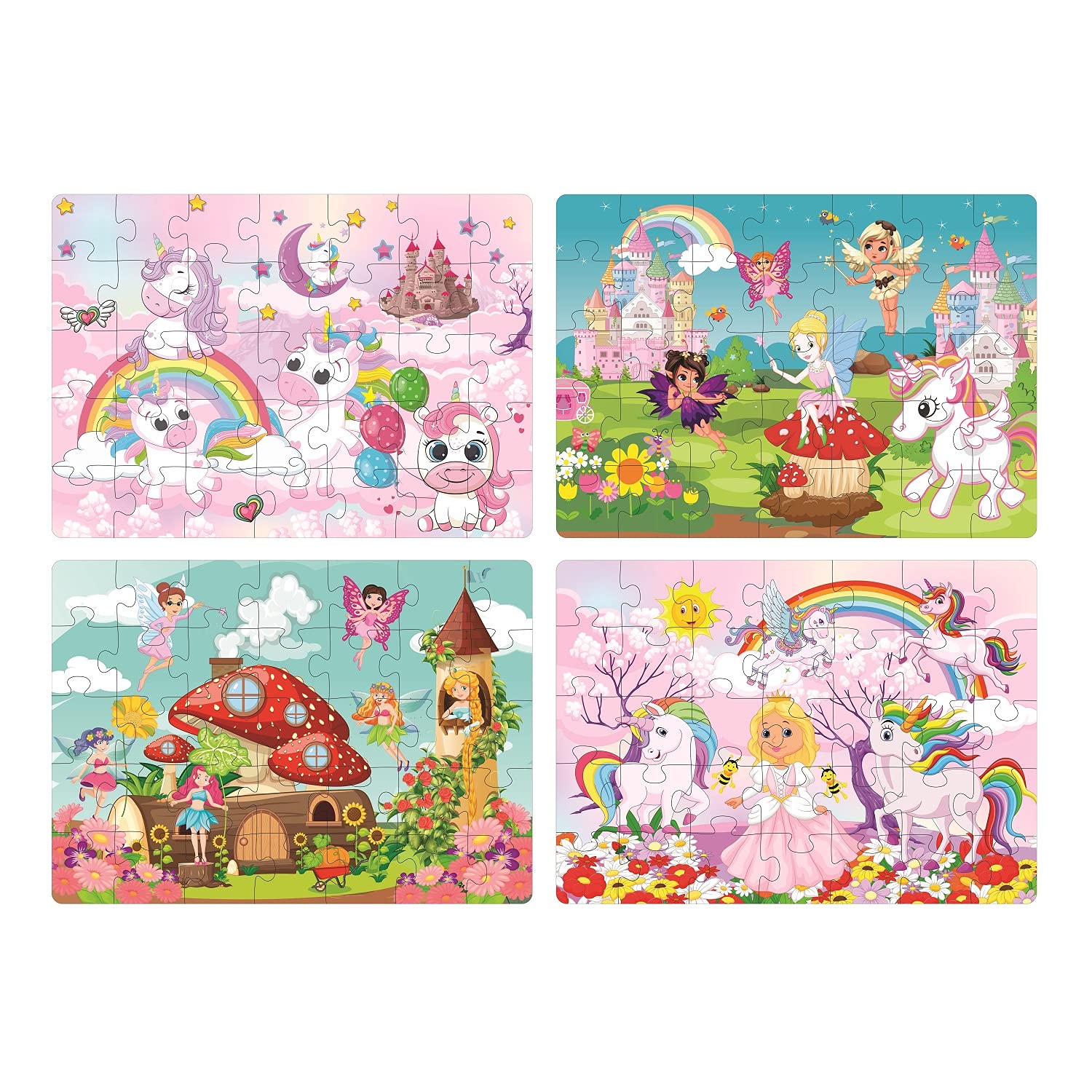 T-149 - 4 in 1 Unicorn Kingdom Jigsaw Puzzle for Kids | A Perfect Jigsaw Puzzle for Little Hands | 4 * 35 Pieces Jigsaw Puzzle