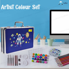 T-110-1 - Artist Colour Set - Space Theme Color Box with Multiple Coloring Kit, Professional Drawing Color Pencils, Oil Pastel, Sketches, Water Colors and Acrylic Paint Brush for Art Craft (Space)