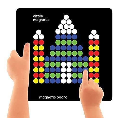 T-121 - Play Panda Magnetic Puzzles : Circles with 250 Colorful Magnets, Magnetic Board, 100 Puzzles and Display Stand