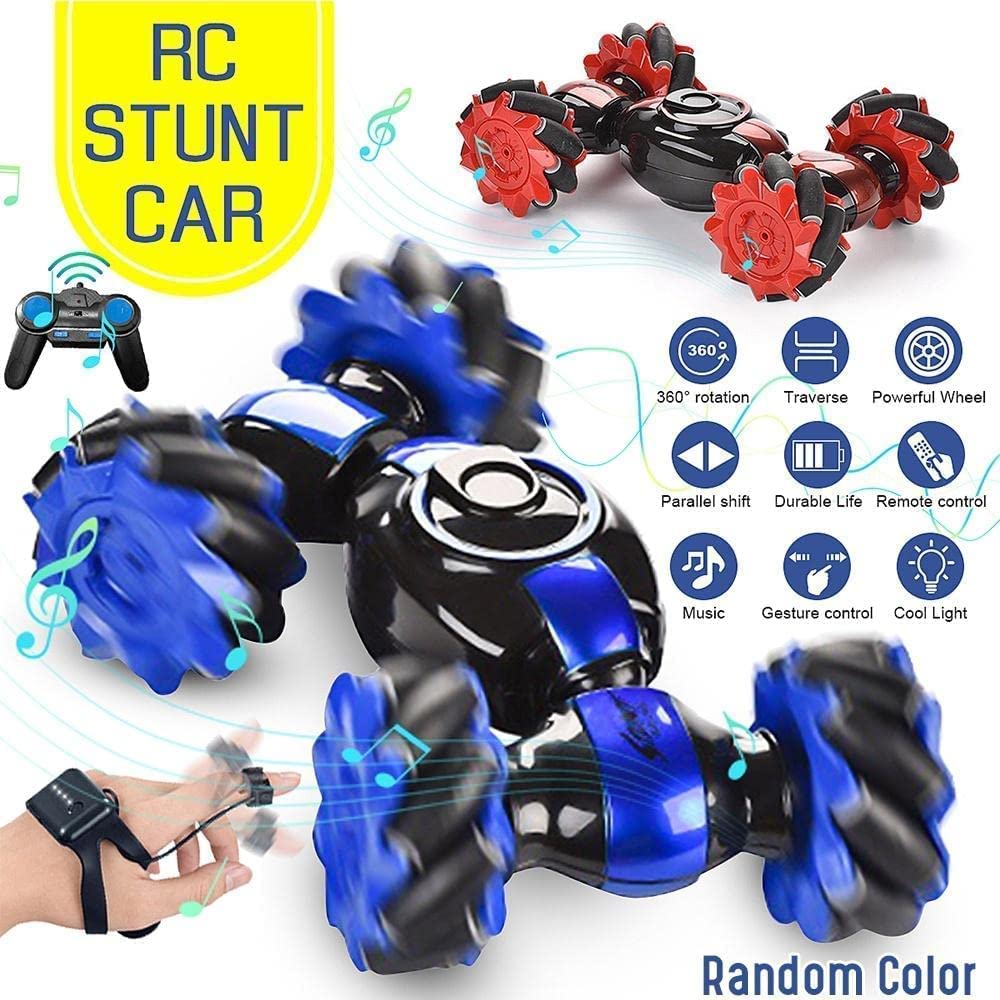 T-162 - Speed Pioneer RC Car Stunt Remote Control Car Twisting Drift Car 2.4GHz Gesture Sensor Watch Control Toy Cars Off Road Vehicle 360° Flips with Lights Music for Boys Girls Kids