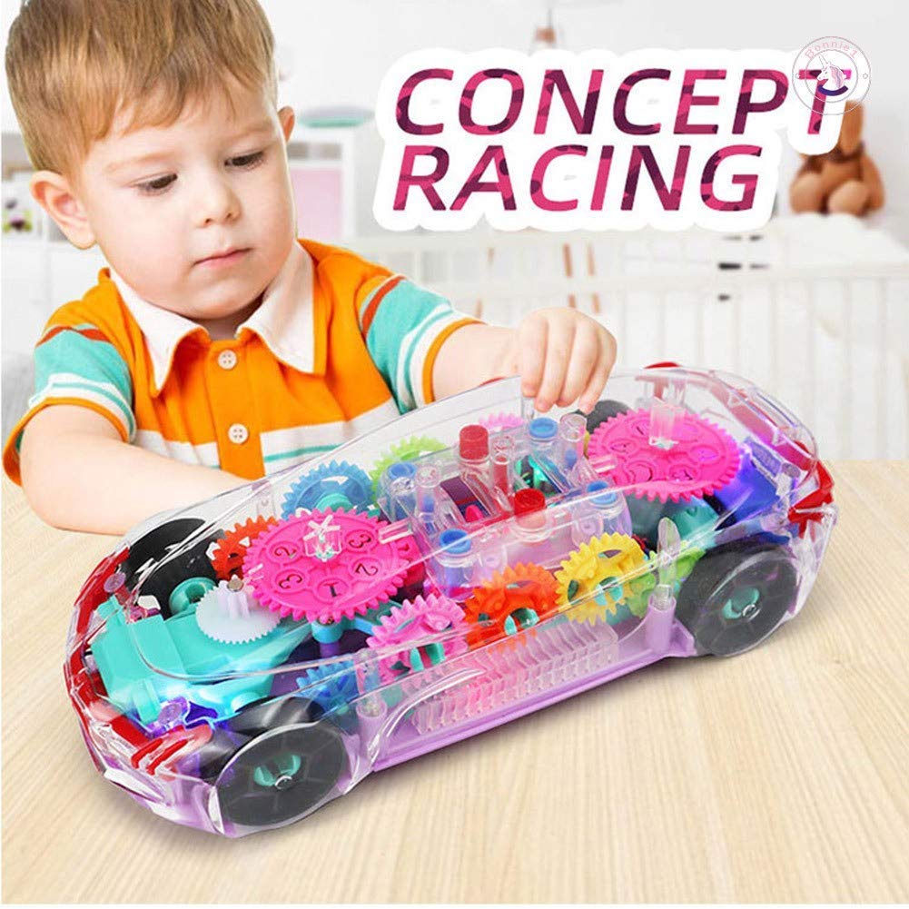 T-154 - Concept Musical and 3D Lights Kids Transparent Car, Toy for 2-5 Year Kids Baby Toy (Battery Included)