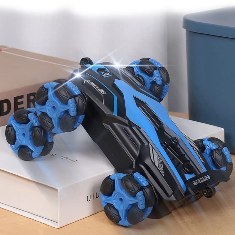 T-165 - 6 Wheel Remote Control Laser Stunt Car 2.4G Off-Road High Speed Telescopic RC Truck Double Sided with 360° Rotating Twisting Drift Car Toy for Kids (BLUE colour)