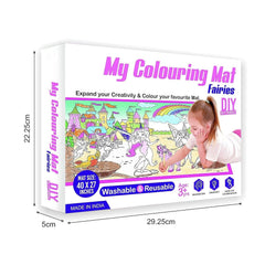 T-123-2 - My Colouring Mat for Kids Reusable and Washable. Big Mat for Colouring. Mat Size(40 Inches X 27 Inches) (Fairies Theme)