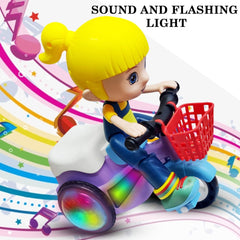 T-153-2 - FunBlast Stunt Bicycle for Kids, Bump & Go Tricycle Toy for Girls/Boys, Vehicle Toy with Sound and Flashing Light for Kids, Tricycle Toys for Kids, Motorcycle Toy for Girls/Boys