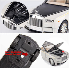 T-141-1 - CHE ZHI 1:24 Scale 2022 Rolls Royce Phantom with 6 Openable Doors, Light & Music for Kids Alloy Collectible Toy Pull Back Vehicles Diecast Model Car (white)