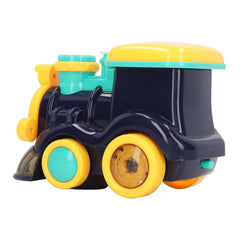 T-157 - Bubbles Locomotive Car, Sound Lights Battery Powered Endless Fun Portable Bubble Blowing Train for Garden for Kids (Dark Blue)