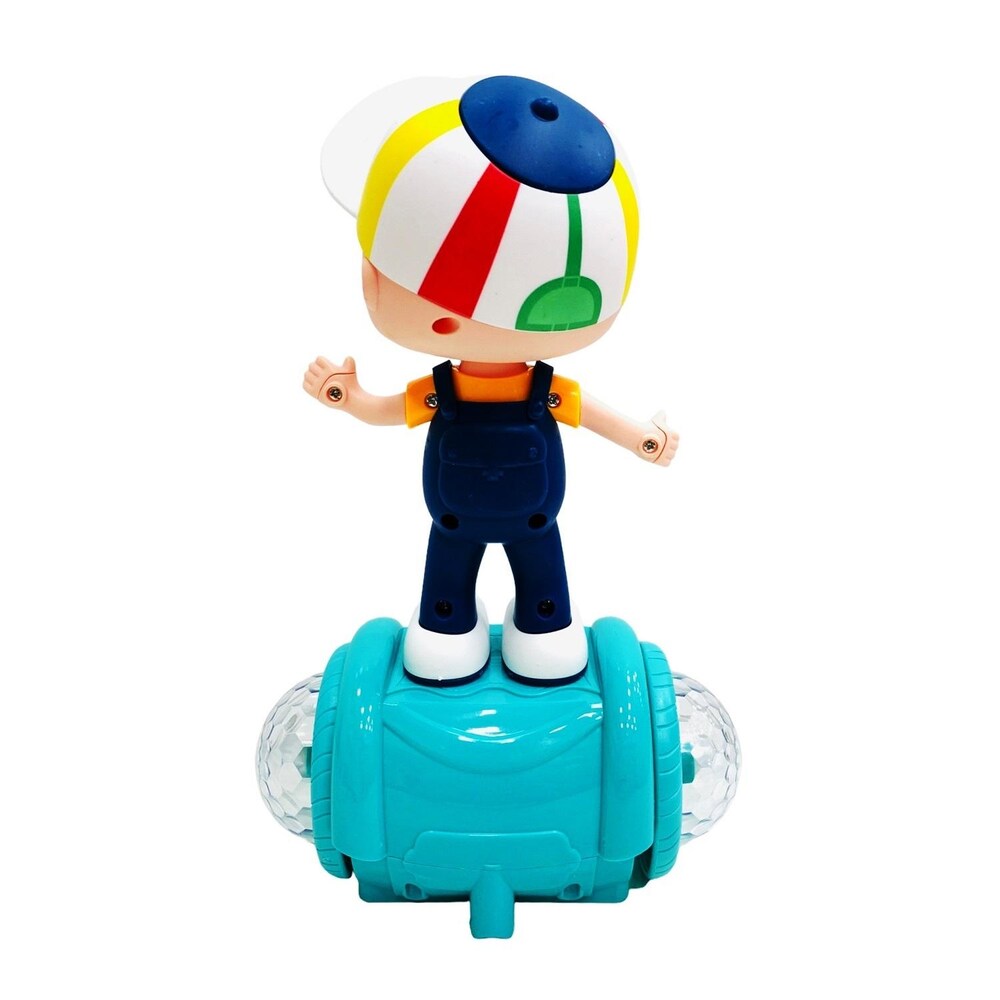 T-158 - Zest 4 Toyz Musical Toy Battery Operated 360 Degree Rotating Musical Dancing Boy 5D Light & Sound Toy with Bump & Go Action for Kids