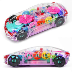 T-154 - Concept Musical and 3D Lights Kids Transparent Car, Toy for 2-5 Year Kids Baby Toy (Battery Included)