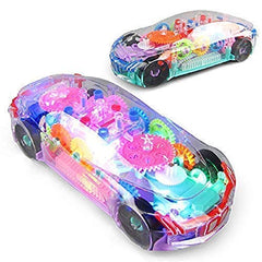 T-154 - Concept Musical and 3D Lights Kids Transparent Car, Toy for 2-5 Year Kids Baby Toy (Battery Included)