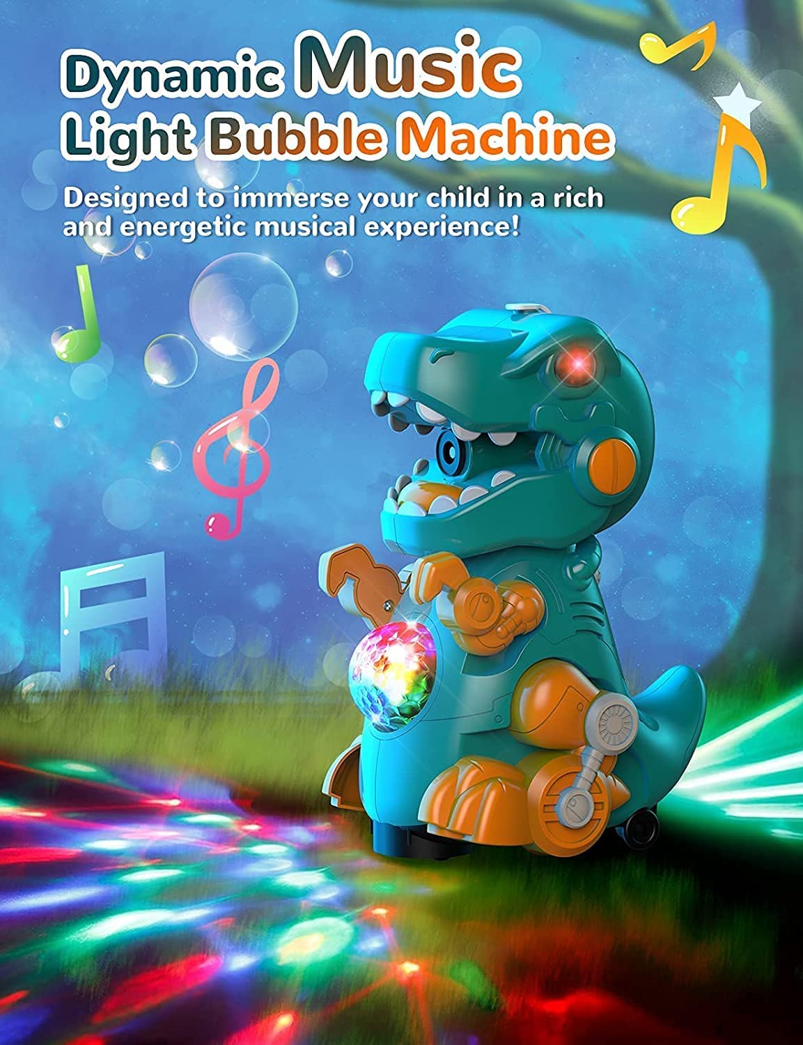 T-156 - Jack Royal Automatic Bubble Machine for Toddlers, Bubble Maker Dinosaur Toys for Toddlers with Lights Sound Music, Bubble Toys for Boys Girls, Bubble Blower for Kids