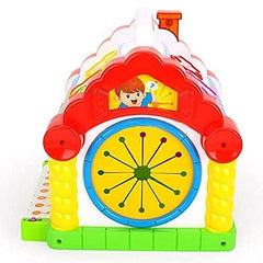 T-102 - Hola House Party Educational Toys, Baby House with Shape Sorters, Musical Piano Keys, Counting Math Beads Blocks Activity Play Cube for Children Baby, Boys and Girls(Multi Color)