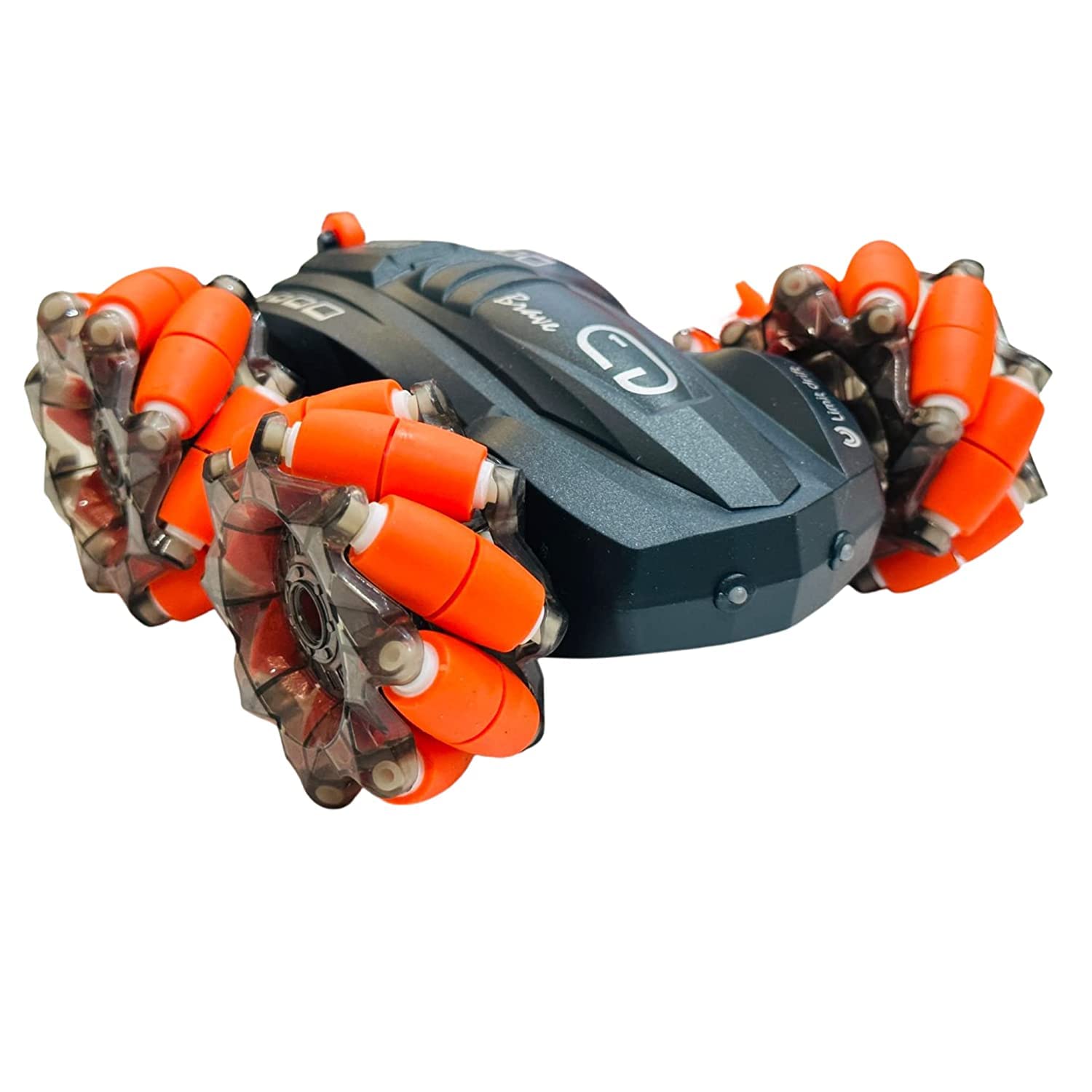 T-166 - Extreme Drift Mecannum Remote Control Toy Car 2.4GHz with Colorful Lights for Kids (Black & Orange)