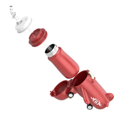 T-182-2 Aeroplane shape water sipper 2 in 1 for kids (Red-Colour)