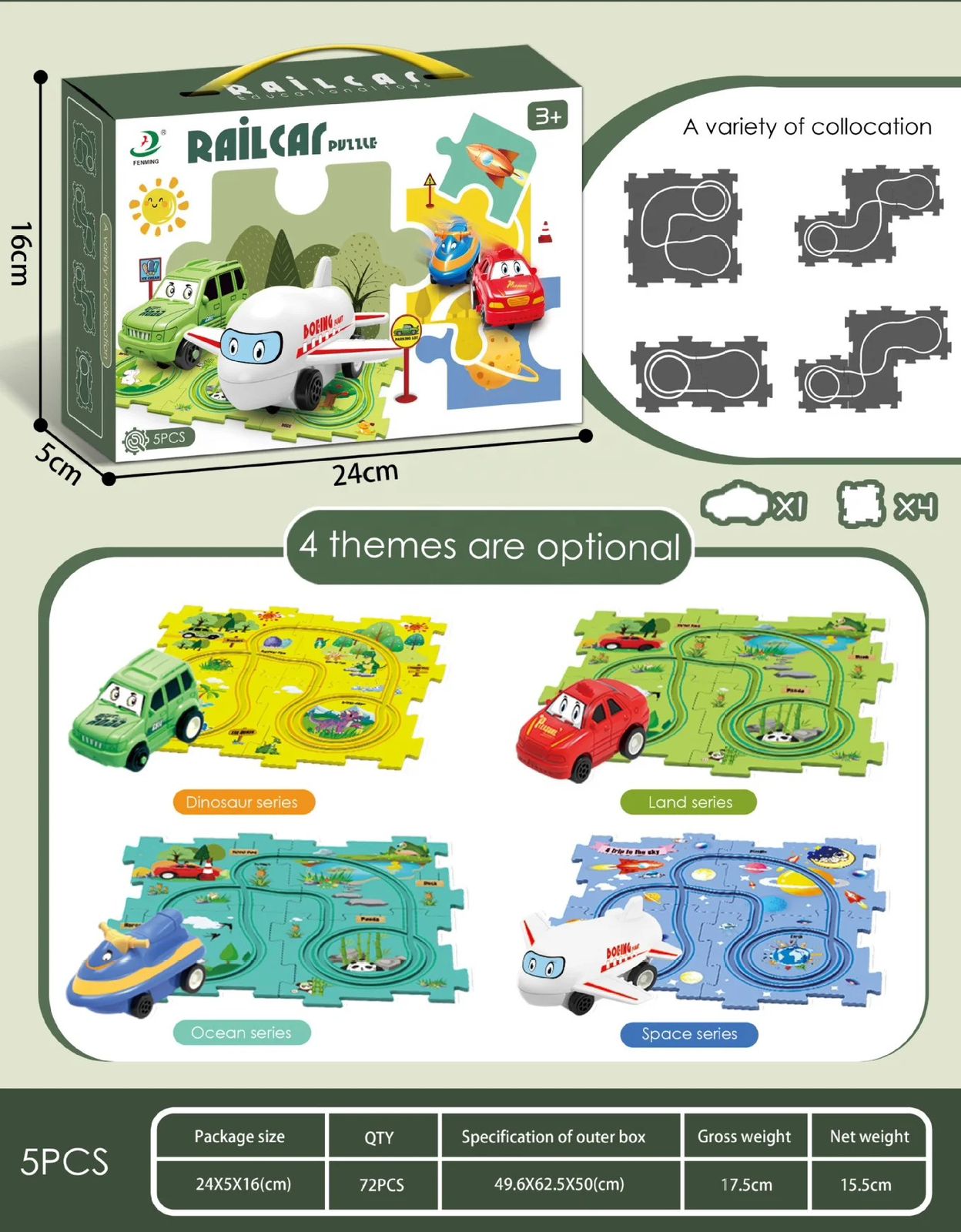 T-241 Puzzle Activity Car Track